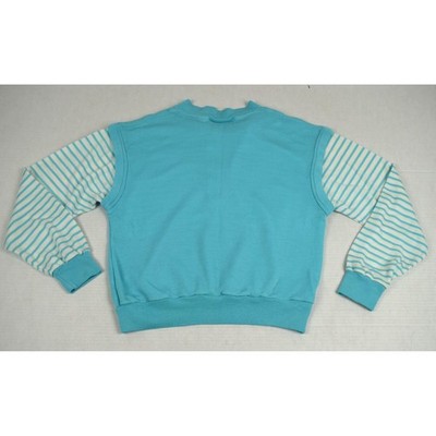 Vintage Sweatshirt Size S/M 80s Nuggets Turquoise Leisure Shirt Two Layer Look