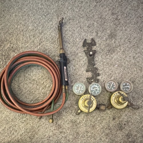 Vintage CRAFTSMAN Oxy-Acetylene Gas Cutting Torch, Regulators, Hoses excellent 