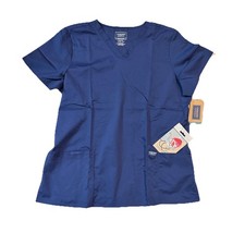 Cherokee Stretch Women's Short Sleeve Scrub Top With Pockets - XL - Navy