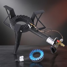 Gaskocher Gasbrenner Hockerkocher Piezozündung 3 Bein 6,5KW Gusseisen Stahl