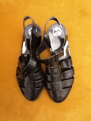 Damen Sandalen, Kunststoff, Gr. 4, schwarz, made in England Firma JuJu