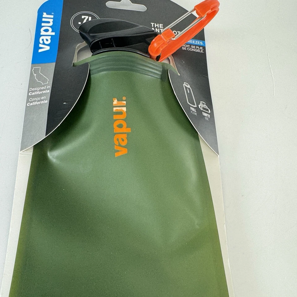 Гибкая бутылка для воды VAPUR с карабином 0,7 л/23 жидких унции оливковый туристический Copenhag - Изображение 4 из 4