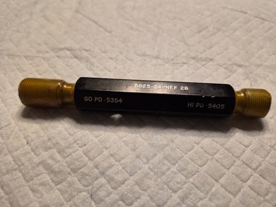9/16 .5625-24 UNEF 2B THREAD POST PLATE PLUG GAGE GO PD .5354 NO GO .5405