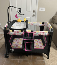 Baby Joy Portable Foldable Play Yard Pack N Play w/ Bassinet Hanging Toys