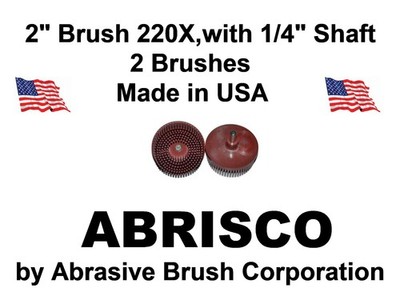 2'' Abrasive Bristle Brush 220X, TrnLok, Bristle Disc, Roloc, E-Z Loc, 2/Bag