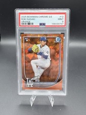 2025 Bowman Chrome Sapphire Roki Sasaki Orange /25 RC PSA 9 Mint Dodgers #12 