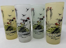 Vintage Anchor Hocking Southern Belle Frosted Iced Tea Glasses Set Of 4