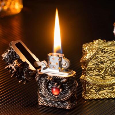 New High-end Dragon Metal Lighter Cigarette Accessories Tool Gift cigar  Creative