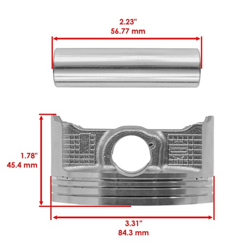 Caltric 13001-0740 13008-0042 130010740 130080042 Piston Kit for Kawasaki 84.3mm - Picture 2 of 7