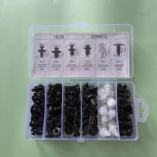 For 100PCS Retainer Clips Body Bumper Rivet Trim Molding Push Pin Clips kit