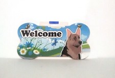 Cute Dog German Shepherd Welcome Wall Plaque 10x5