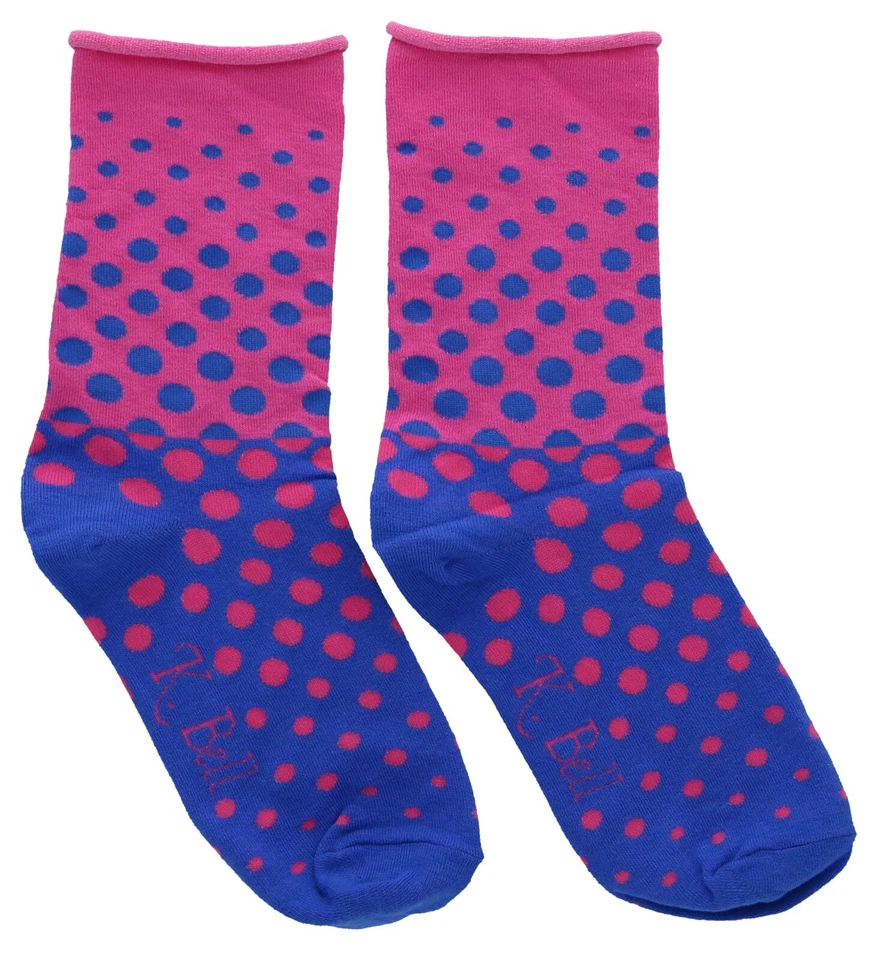 Calcetines K. Bell Roll Top Crew para mujer talla única 9-11 60 % algodón sin ataduras  Foto 3 de 4