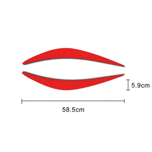 2pcs Car Headlight Eyebrow Reflective Strip Sticker Warning Decals Accessories - Picture 3 of 14