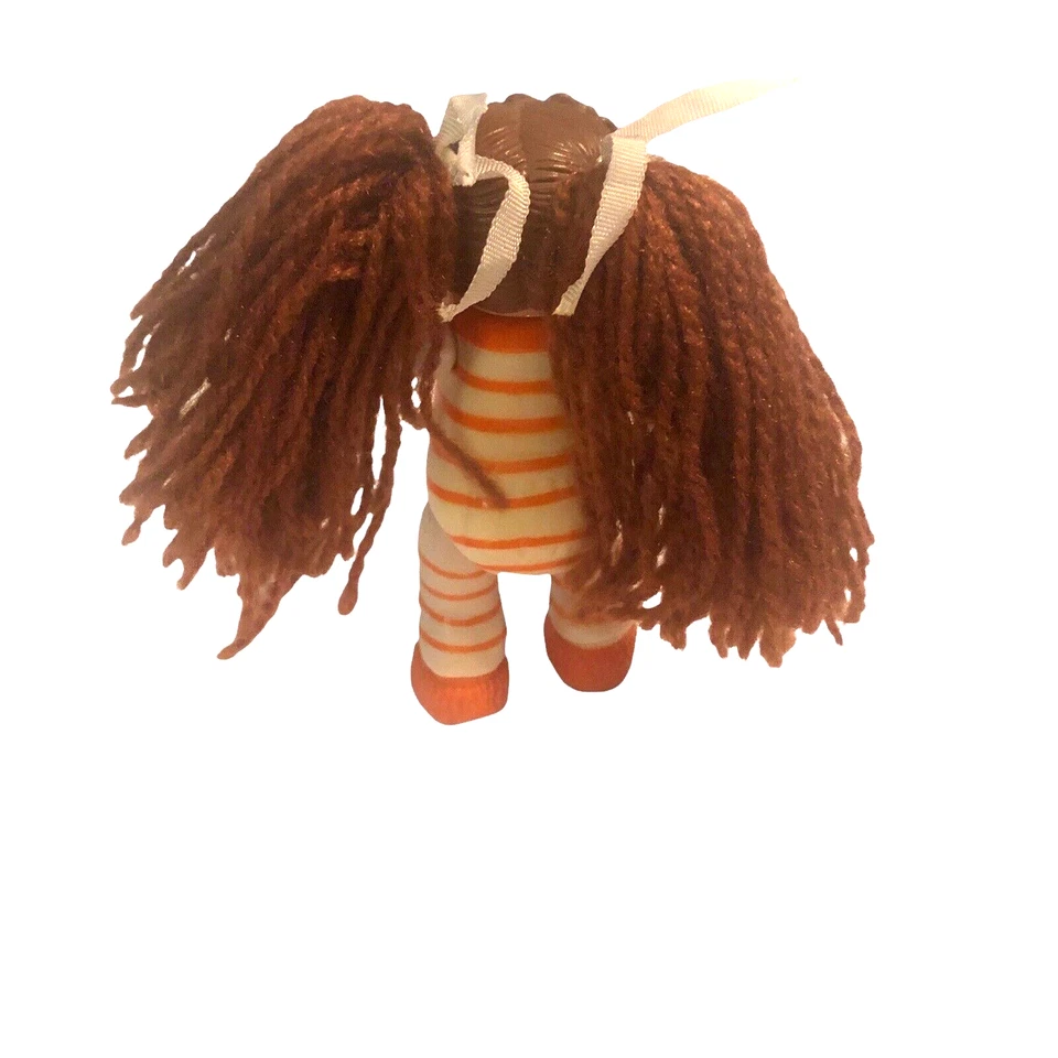 Vintage 1984 Cabbage Patch Kids Girl In Orange Striped Pajamas Bear Premium Toy - Image 3 of 4