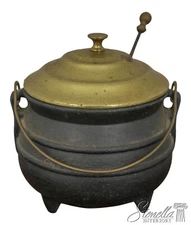 LF56082EC: VIRGINIA METALCRAFTERS Cast Iron & Brass Colonial Era Firepot