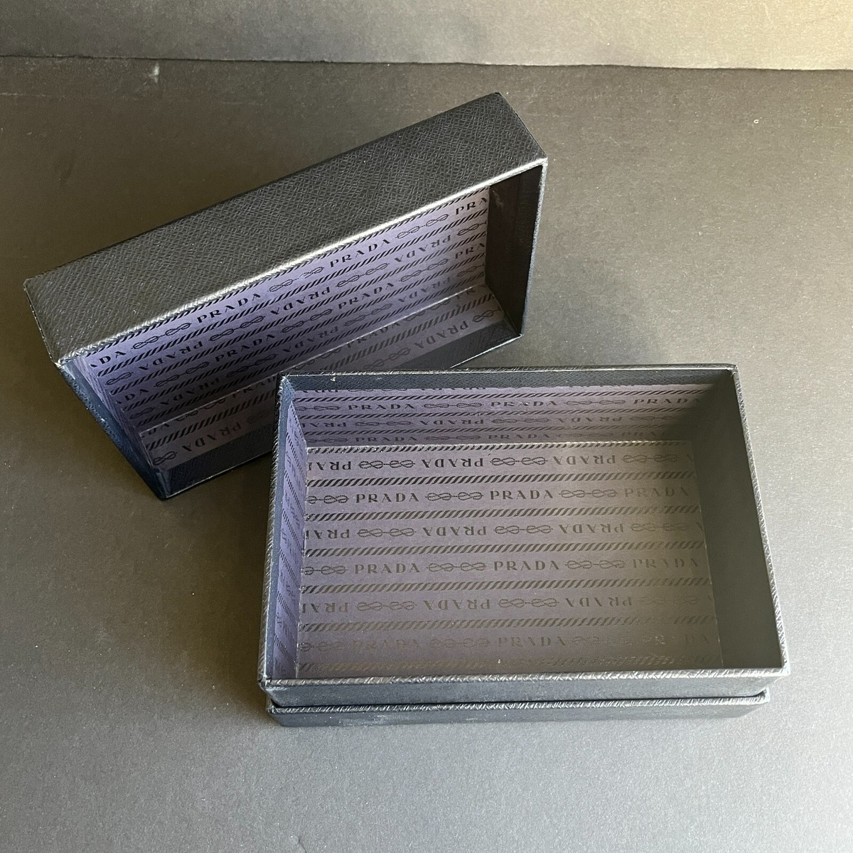 Prada Milano EMPTY Navy Blue Storage Gift Box 7.5”x5”x3” | eBay