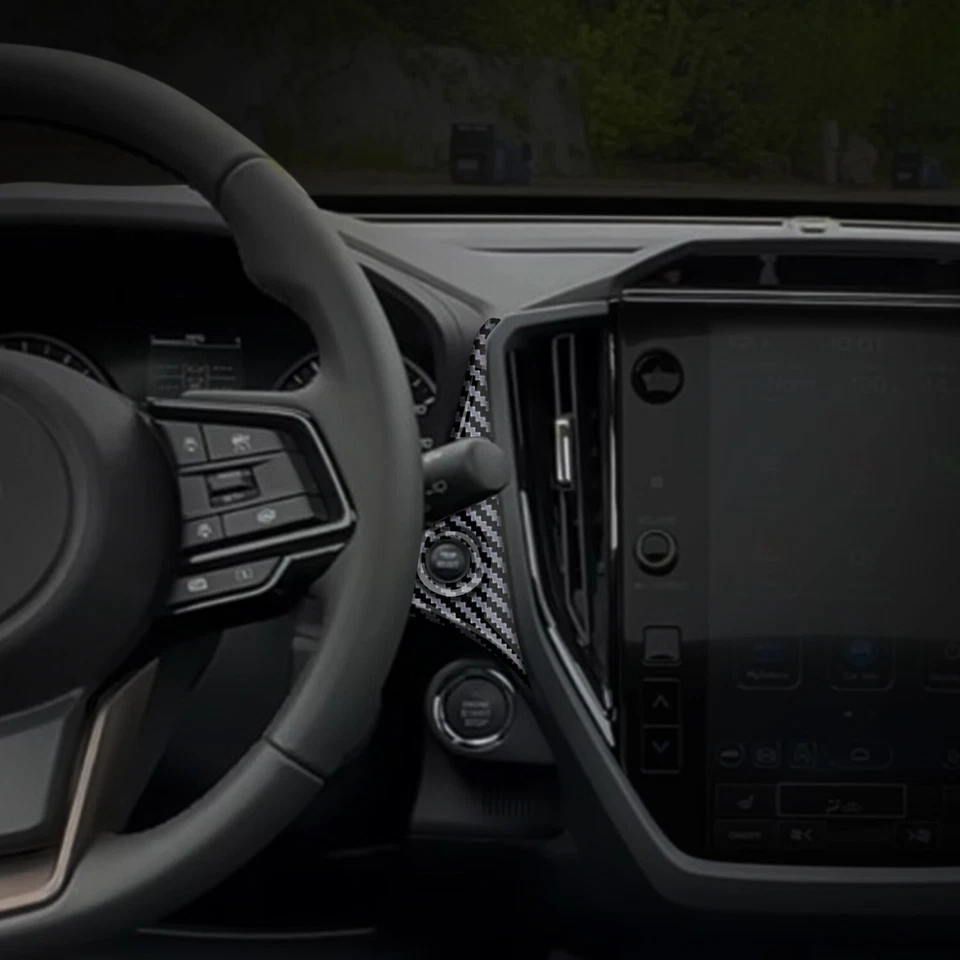 Cubierta de botón de parada de estrella de fibra de carbono ABS 1 pieza para Subaru Forester 2025 Foto 3 de 4