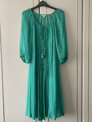 Monsoon Green Dress With Gold Sparkly Spots Size 8 | eBay UK