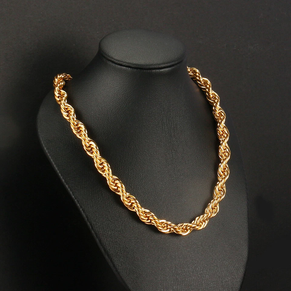 Collares de cadenas de cuerda de acero inoxidable de 8/10 mm para mujeres y hombres 16""-47"" antideslustre Foto 4 de 4