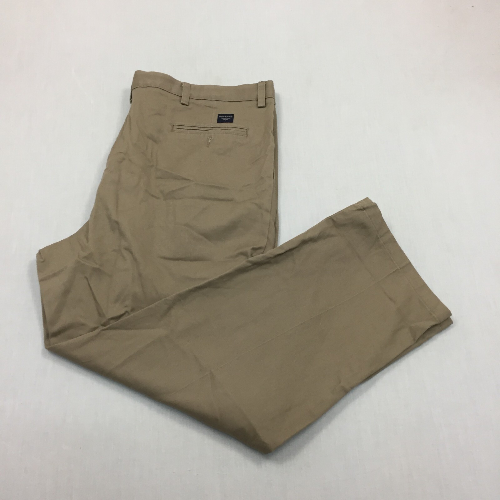 Dockers Chino Trousers Cotton Pants Straight Fit Mens Size 42W 30L Beige