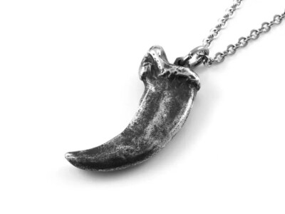 #ad Antiqued Wolf Claw Necklace. Handmade Animal Jewelry in Pewter $29.75