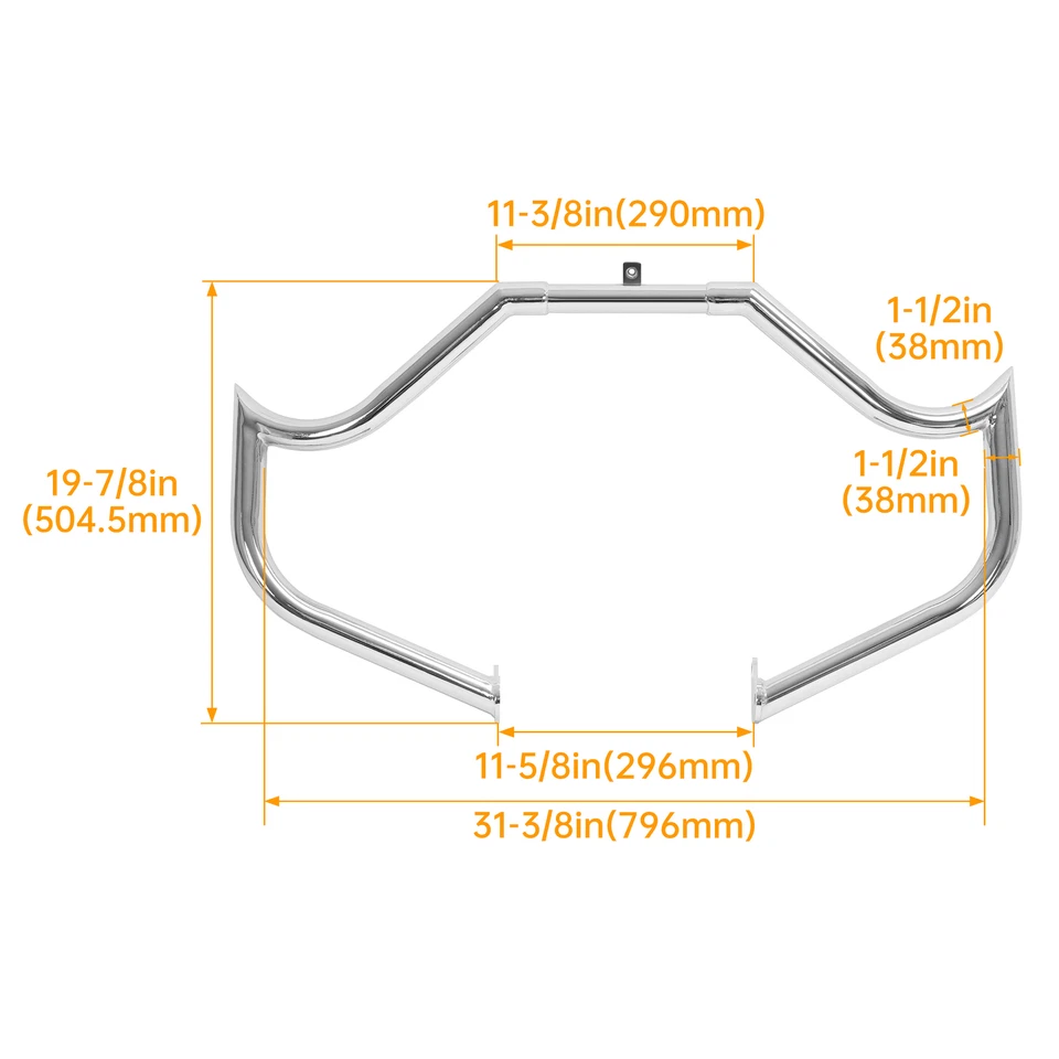 Protector de motor de barra de choque cromada para Harley Touring Street Glide Road King 1997-UP Foto 2 de 4