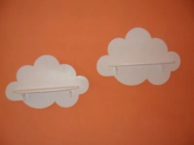 Mensole da muro in legno a forma di nuvola 2 pezzi
