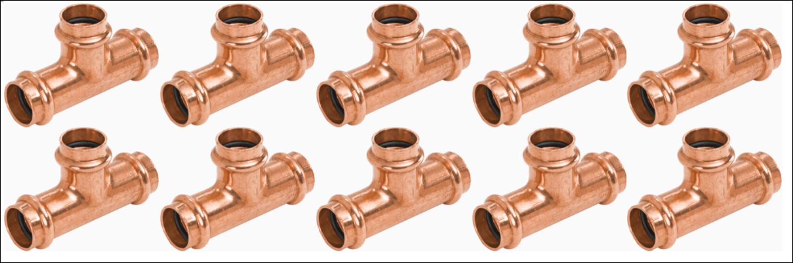10PCS - 1/2" Propress Copper Tee Plumbing Fitting (PxPxP)