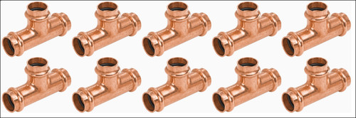 10PCS - 3/4" Propress Copper Tee Plumbing Fitting (PxPxP)