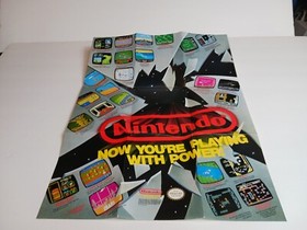 Nintendo 1989 Power Pad Games NES Insert Poster Now Your Playing With Power