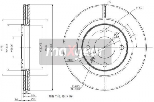 2X Maxgear 19-0700 Bremsscheibe FüR CitroËN Peugeot-image