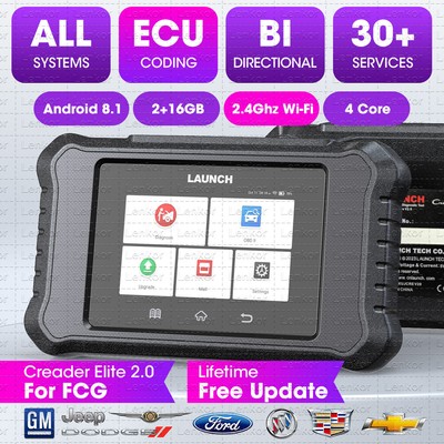 Launch Creader Elite 2.0 For FGC OBD2 Scanner Diagnostic Tool SRS DPF Oil Reset