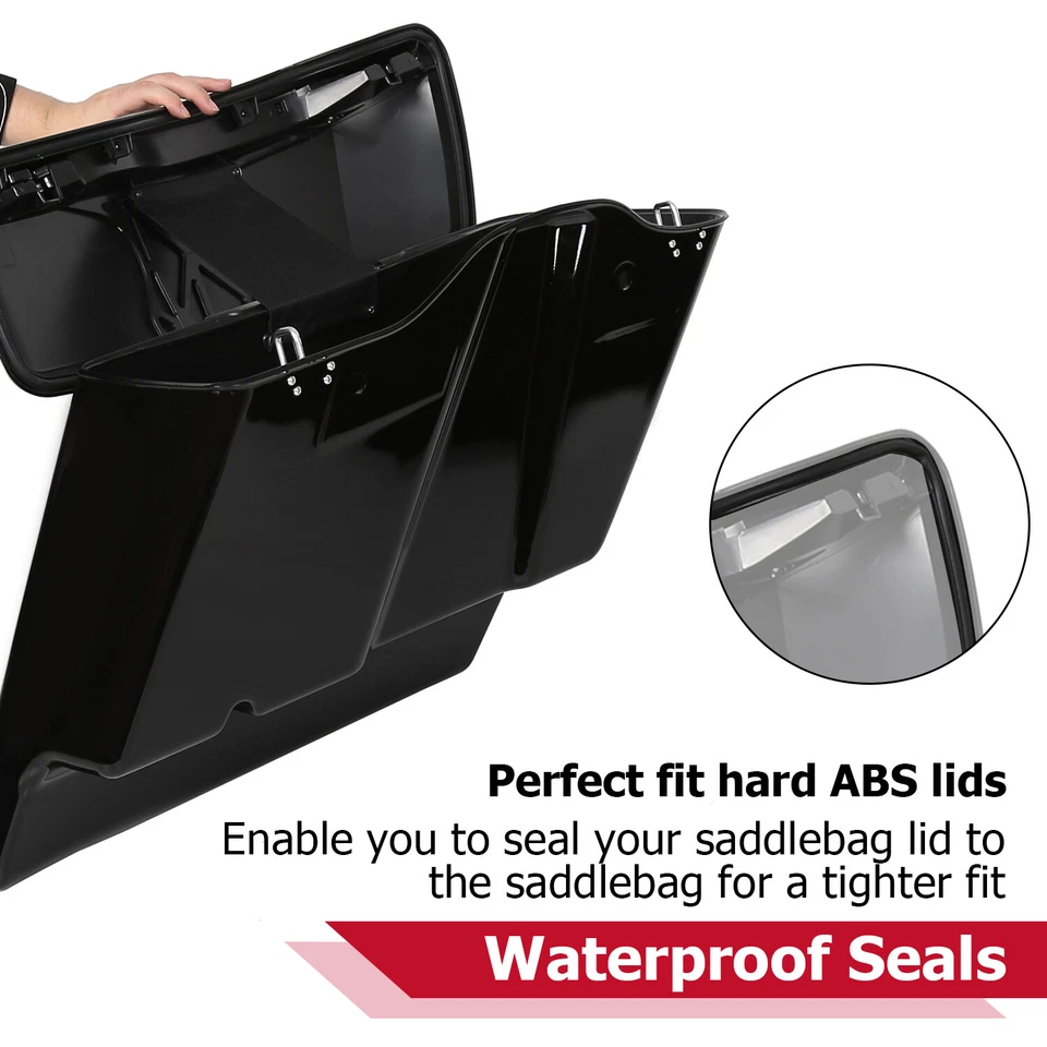 5" Stretched Saddlebag Saddle Bags For Harley Touring Street Road Glide 14-2024 - Image 3 of 4