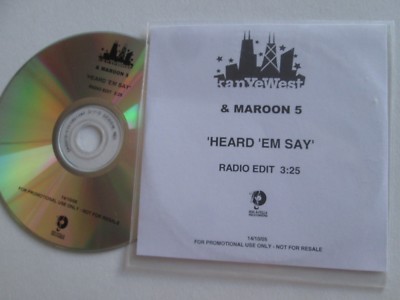 Kanye West Featuring Adam Levine Of Maroon 5  Heard 'Em Say UK Promo CD Single