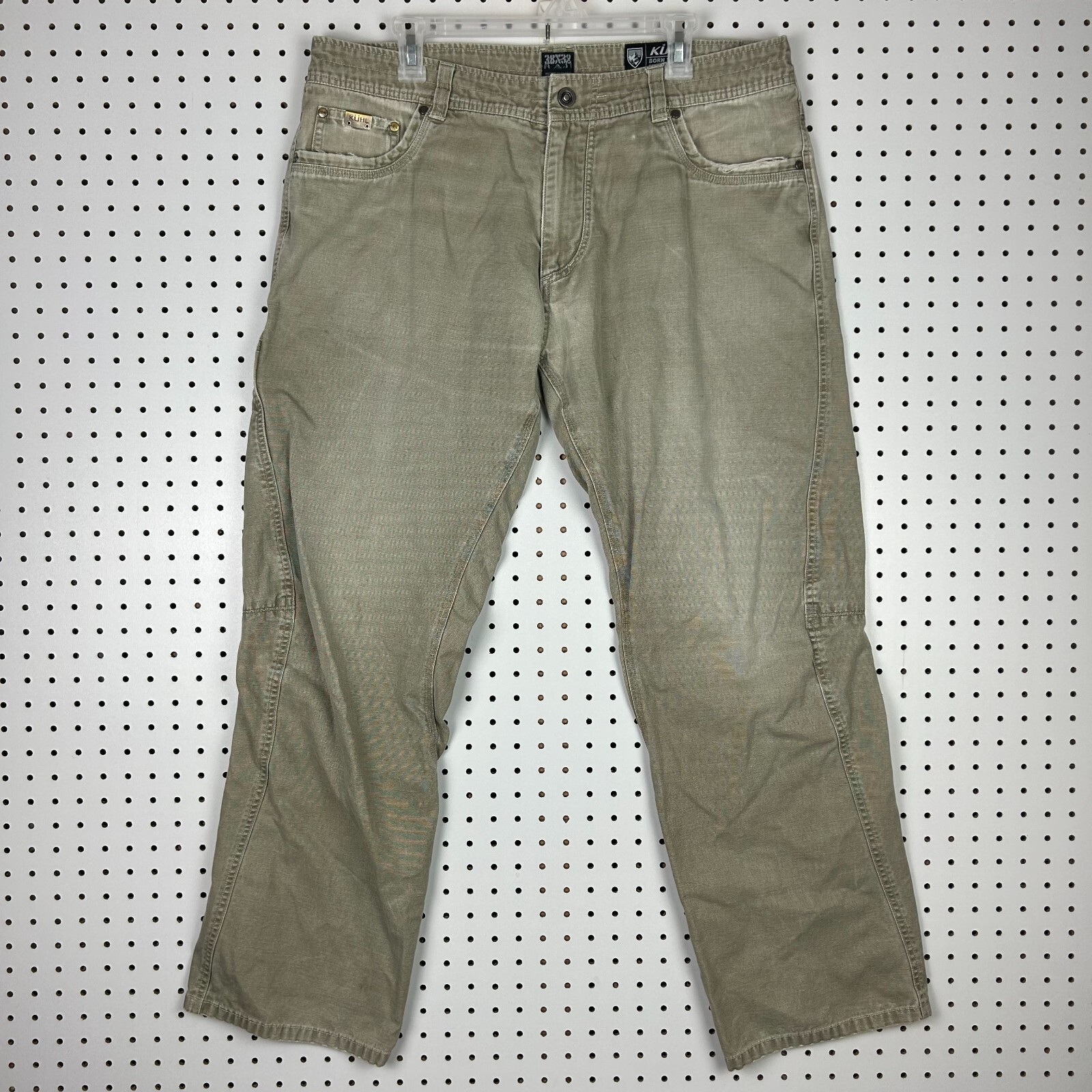 Kuhl Outkast Chino Outdoor Pants Men 38x32 Khaki Tan Patina 