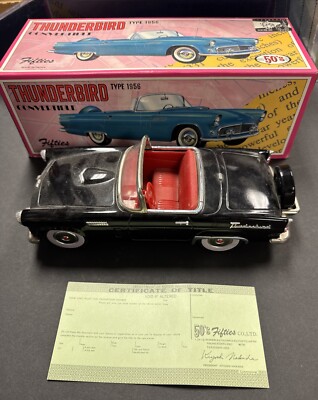 1956 Ford Thunderbird BLACK Convertible Vintage DIE-CAST Car Japan