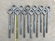 Lot of 12 Hot Dip Galvanized Forged Eye Bolts 12 inches