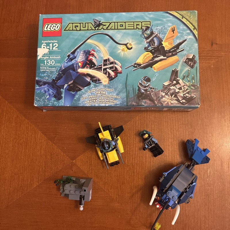 Rare Lego Aqua Raiders Angler Ambush! Set 7771 w/ Minifigures & Manual