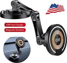 Magnetic 15W Fast Charging Magsafe Car Mount 360  Rotatable Dash  Windshield