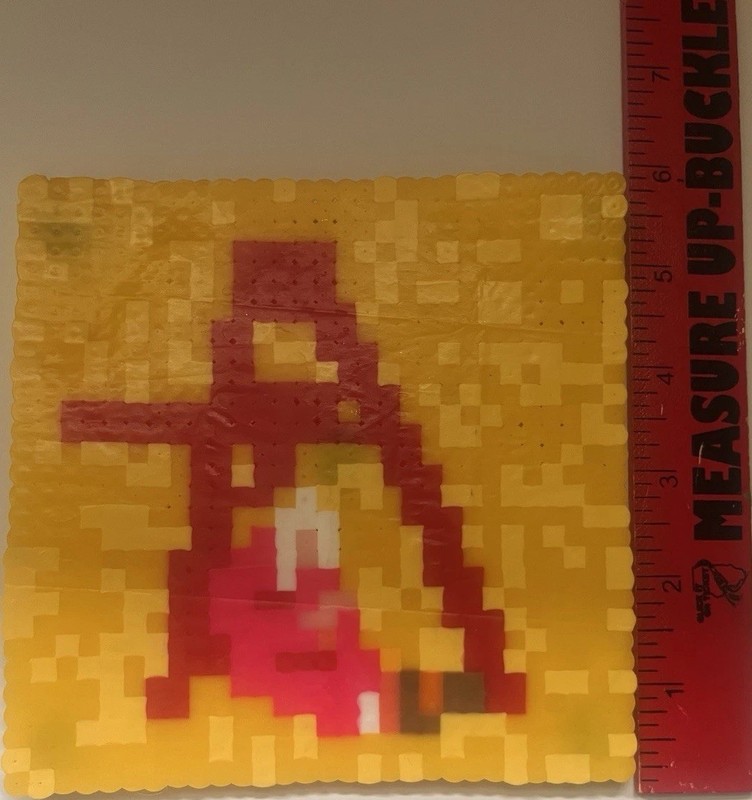 Handmade Billie Eilish album cover perler bead magnet 