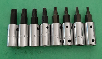 #ad Snap on USA 8pc 1 4” Drive Torx Bit Driver Socket Set T8 10 15 20 25 27 30 40 $114.00