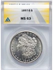 1897-S  MS 63 Morgan Silver Dollar ANACS Great strike, beautiful luster