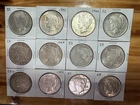 Peace Dollars Lot of 12 Various Years Circulated 90% Silver