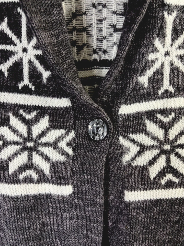 Vintage Breckenridge Cardigan Sweater Vest Snowflake Gray Winter Cabincore NWT - Image 2 of 4