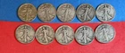 Lot of 10 Walking Liberty Half Dollars 50c-90% Silver  Assorted  1920s–1940s