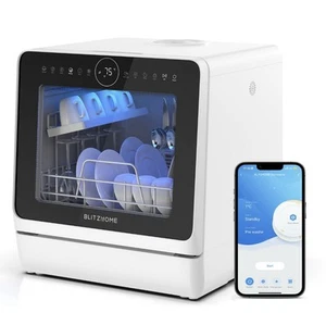 Lave Vaisselle Compact Intelligent De Comptoir Avec Réservoir D-eau Intégré 5L