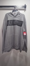 Mens Gray Pullover Hoodie Graphic Print Black...