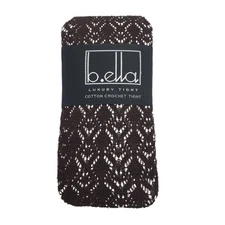 Luxury Cotton Crochet Tight Small Espresso Brown B.ella Codori Italian Hosiery 