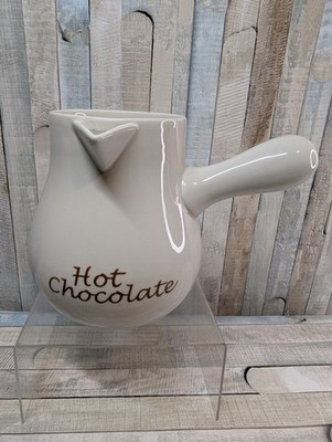 Bonjour Williams Sonoma Heiße Schokolade Weiß Topf Krug Mikrowelle D/Spülmaschinenfest