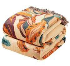 Fall Boho Throw Blanket for Bed 100 Cotton Boho Throws 80"x90" M-boho Floral